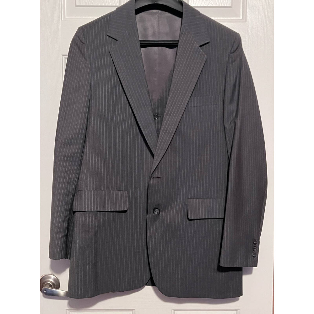 John Weitz Gray Pin‎ Striped Blazar & Vest Two Button Front Size 42L